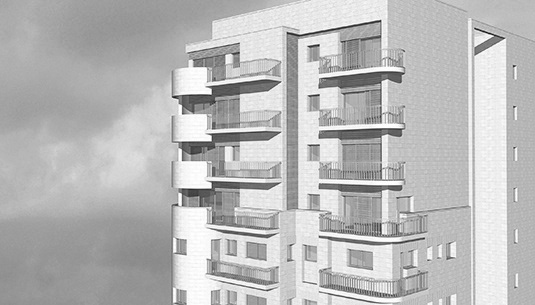 Shmuel ha Nagid 13, Jerusalem.
Rehabilitation and Extension of Jerusalem Bauhaus Building.
Ilya Lenda Architect.