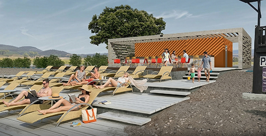 Paphos beach cinema.
Geroskipou Beach, Paphos Municipality, Cyprus.
Ilya Lenda Architect.