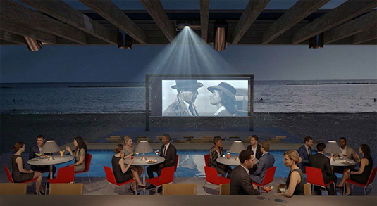 Paphos beach cinema.
Geroskipou Beach, Paphos Municipality, Cyprus.
Ilya Lenda Architect.