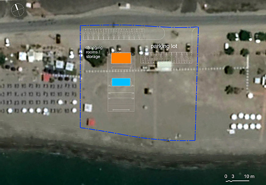 Paphos beach cinema.
Geroskipou Beach, Paphos Municipality, Cyprus.
Ilya Lenda Architect.
